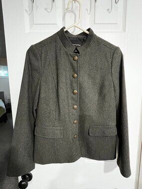 Military-Style Tweed Jacket- Sz 6